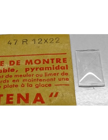 VERRE MONTRE 12 X 22 mm RECTANGLE PYRAMIDAL BASE PLATE