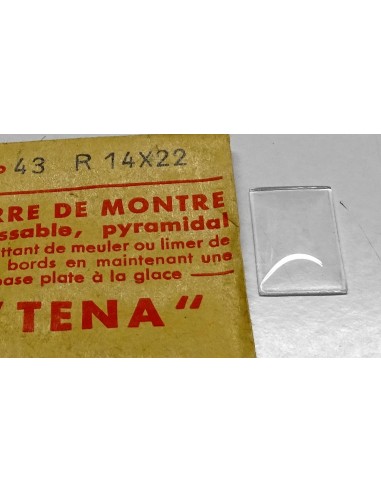 VERRE MONTRE 14 X 22 mm RECTANGLE PYRAMIDAL BASE PLATE