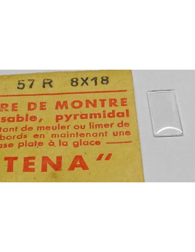 VERRE MONTRE 8 X 18 mm RECTANGLE PYRAMIDAL BASE PLATE