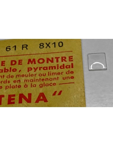 VERRE MONTRE 8 X 10 mm RECTANGLE PYRAMIDAL BASE PLATE