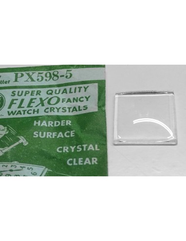 VERRE MONTRE RECTANGLE PX598.5  - 19.2 x 17.3 mm BOMBÉ BASE PLATE