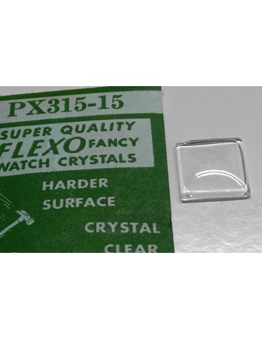 VERRE MONTRE RECTANGLE PX315.15 - 11.1 x 12.3 mm BOMBÉ BASE PLATE