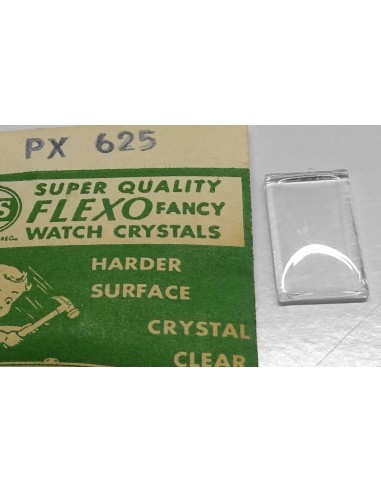 VERRE MONTRE RECTANGLE PX625 - 19.7 x 10.6 mm BOMBÉ BASE PLATE