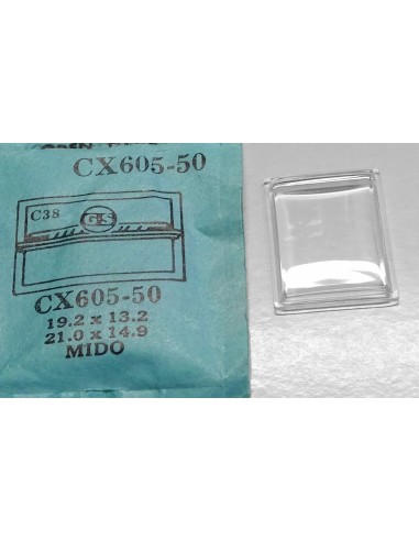 VERRE MONTRE RECTANGLE CX605.50 - 19.2 x 13.2 mm MIDO