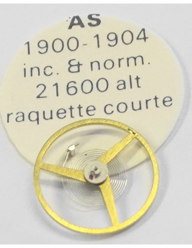 BALANCIER COMPLET MONTRE AS SCHILD 1900 1904 INCA. NORM. 21600 ALT. RAQUETTE COURTE