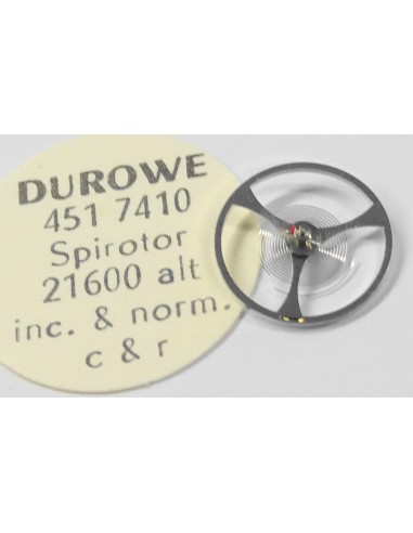 BALANCIER COMPLET MONTRE DUROWE 451 7410 SPIROTOR INC. NORM. 21600 ALT.