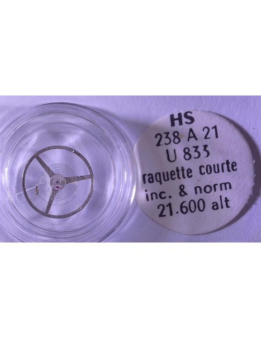 BALANCIER COMPLET MONTRE HS 238 A 21 U-833 RAQUETTE COURTE  (SKU.90)