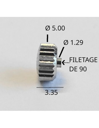 COURONNE DE REMONTOIR CHROMÉE POUR MONTRE