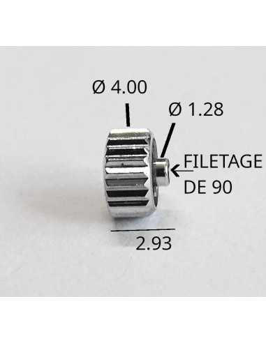 COURONNE DE REMONTOIR CHROMÉE POUR MONTRE