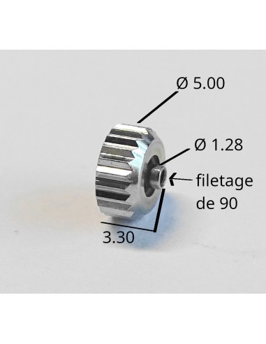 COURONNE DE REMONTOIR ACIER CHROMÉE POUR MONTRE