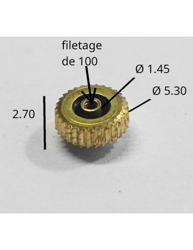 COURONNE REMONTOIR MONTRE PLAQUÉE OR "O RING"