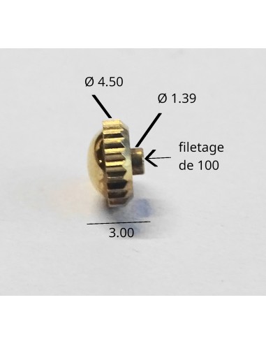 COURONNE DE REMONTOIR MONTRE PLAQUÉE ROSÉE