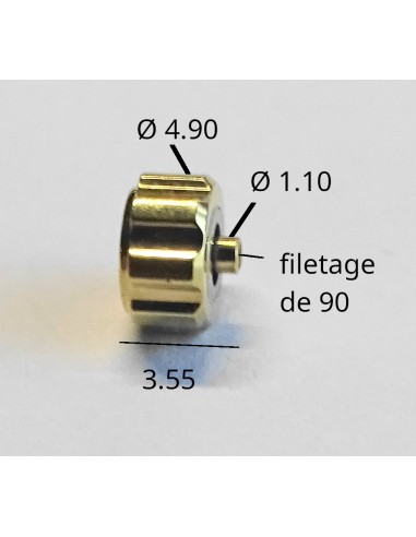 COURONNE REMONTOIR MONTRE ACIER DORÉ JAUNE