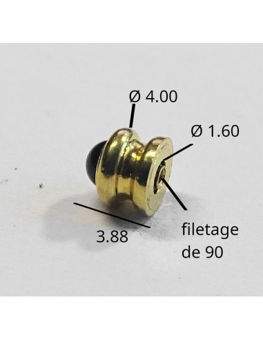 COURONNE REMONTOIR MONTRE GAUDRON PLAQUÉE BOULE NOIRE