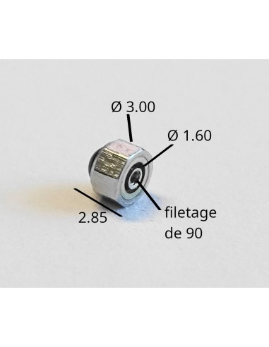 COURONNE REMONTOIR MONTRE ÉTANCHE A PANS BOULE NOIRE CHROMÉE