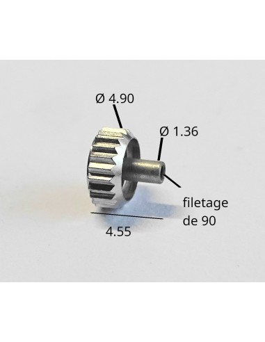 COURONNE REMONTOIR MONTRE ACIER CHROMÉ