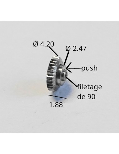 MONTRE COURONNE REMONTOIR ANTI POUSSIÈRES CHROMÉE