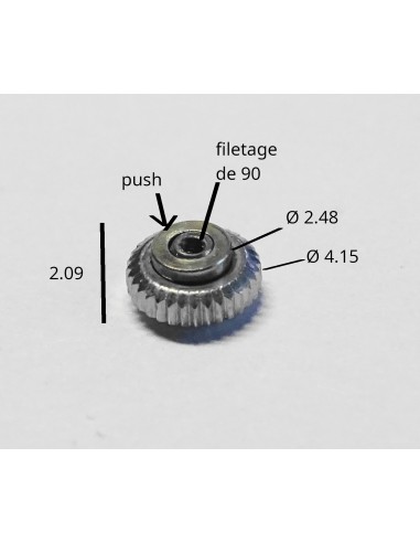 MONTRE COURONNE REMONTOIR ANTI POUSSIÈRES CHROMÉE