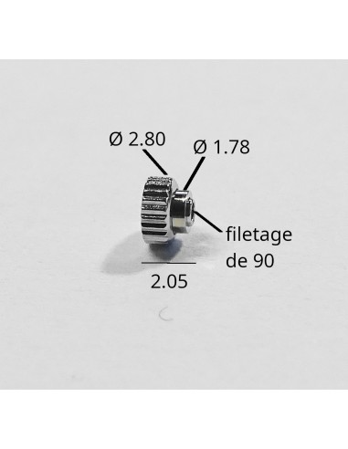 MONTRE COURONNE REMONTOIR ANTI POUSSIÈRES CHROMÉE