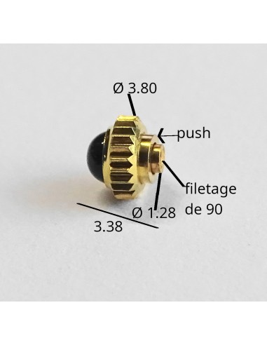 MONTRE COURONNE REMONTOIR ANTI POUSSIÈRES BOULE NOIRE