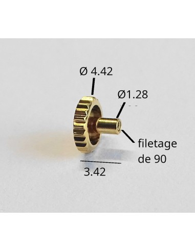 MONTRE COURONNE REMONTOIR PUNAISE ACIER JAUNE