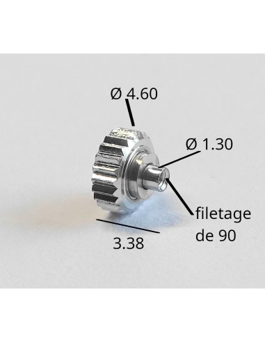 MONTRE COURONNE REMONTOIR ACIER CHROMÉ ANTI-POUSSIÈRES