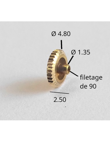 MONTRE COURONNE REMONTOIR PUNAISE PLAQUÉE JAUNE